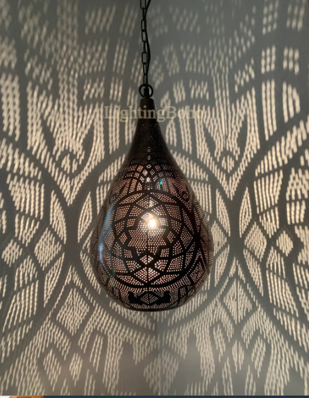 Unique Ceiling Lamp Moroccan Teardrop Bronze - Etsy