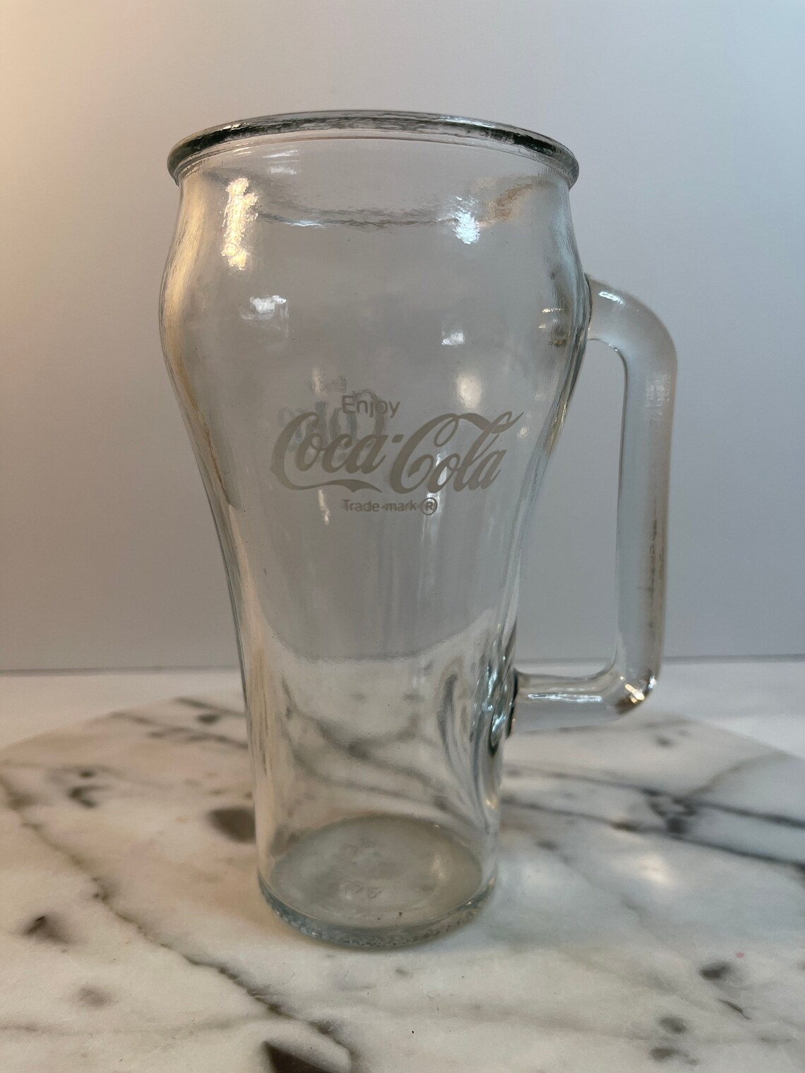 Vintage Coca Cola Enjoy Coke Glass with Handle 1970s Ice Etsy