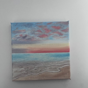 An original oil painting 15x15cm on stretched canvas of the ocean