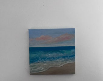 An original oil painting 10x10cm on stretched canvas of the ocean