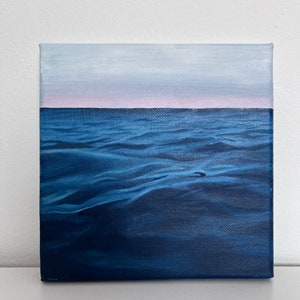 An original oil painting 15x15cm on stretched canvas of the ocean