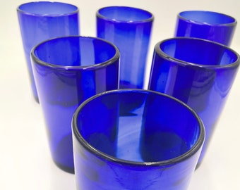 Handblown Glassware Solid Blue