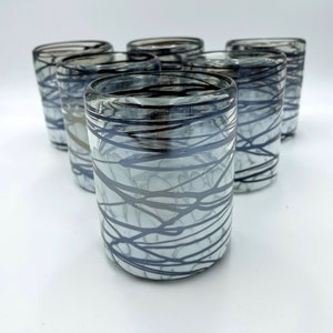 Hand Blown Mexican Glassware Chocolate Swirl