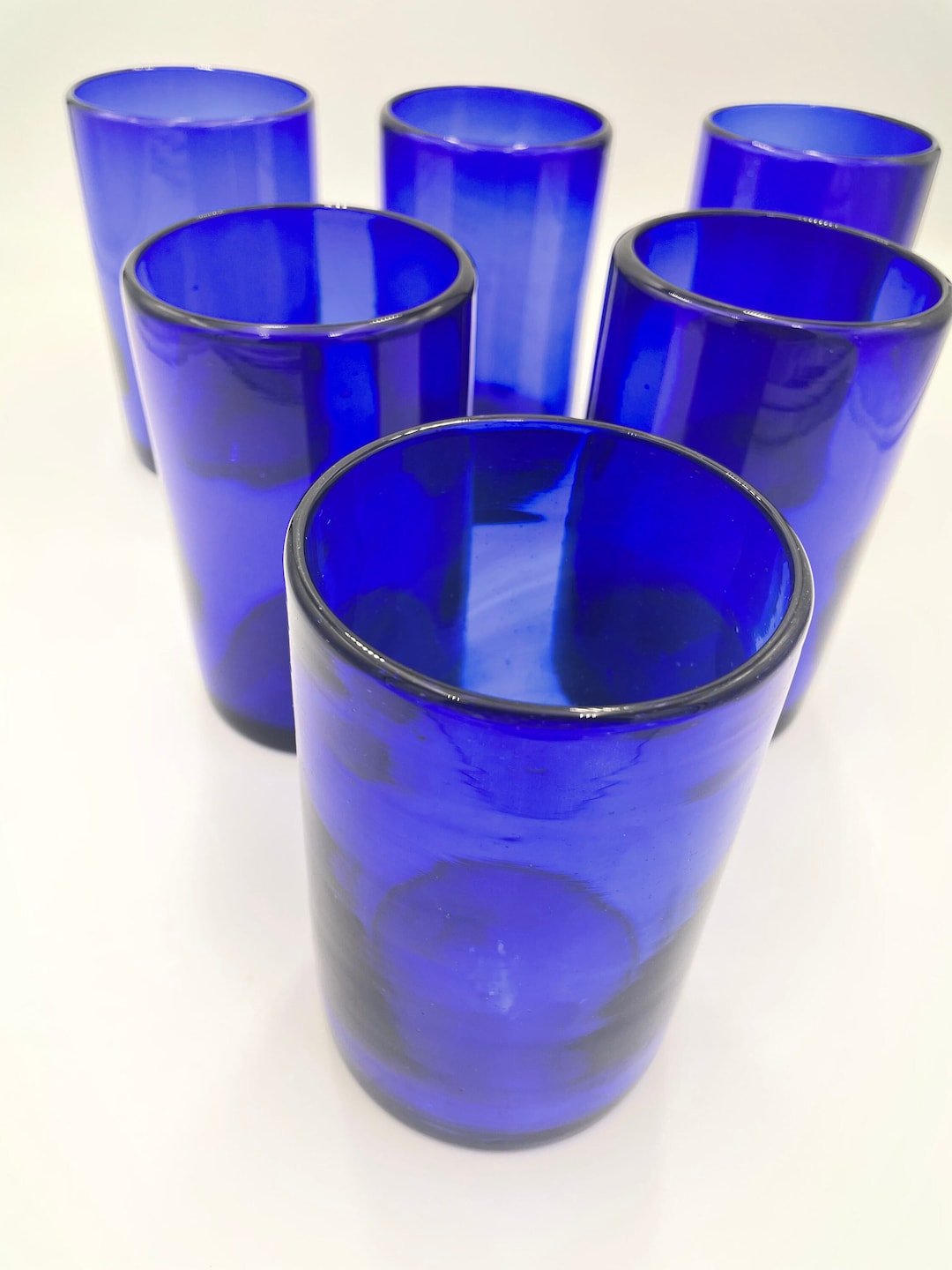 Handblown Glassware Solid Blue - Etsy