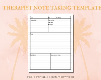 Therapist Note Taking Template