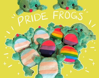 Pride Frog Plushie, LGBTQ+ Handmade Weighted Plush - MADE to ORDER