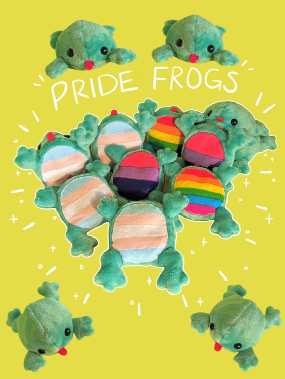 Pride Frog Plushie, LGBTQ+ Handmade Weighted Plush - MADE to ORDER