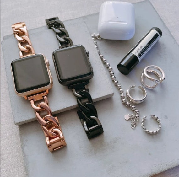 Compatible with Apple Watch Band 7 41mm 45mm Metal Strap for