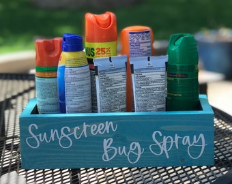 Customizable Patio Storage Box, Outdoor Sunscreen or Bug Spray Storage