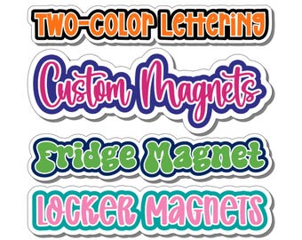 Two Color Personalized Magnets, Custom Refrigerator Magnets, Magnetic Locker Decor, Cruise Doors
