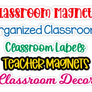 Customizable Classroom Whiteboard Magnets, Teacher Decor, Whiteboard Labels, Classroom Magnets, First Year Teacher