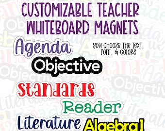 Customizable Classroom Whiteboard Magnets, Teacher Decor, Whiteboard Labels, Classroom Magnets, First Year Teacher