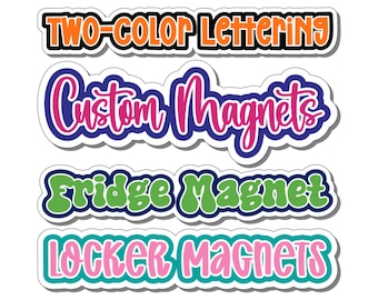 Two Color Personalized Magnets, Custom Refrigerator Magnets, Magnetic Locker Decor, Cruise Doors