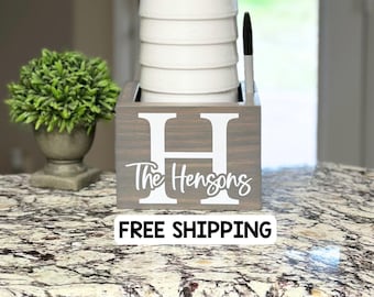 Large Wooden Foam Cup Holder, Monogrammed or Personalized Solo Cup & Marker Holder