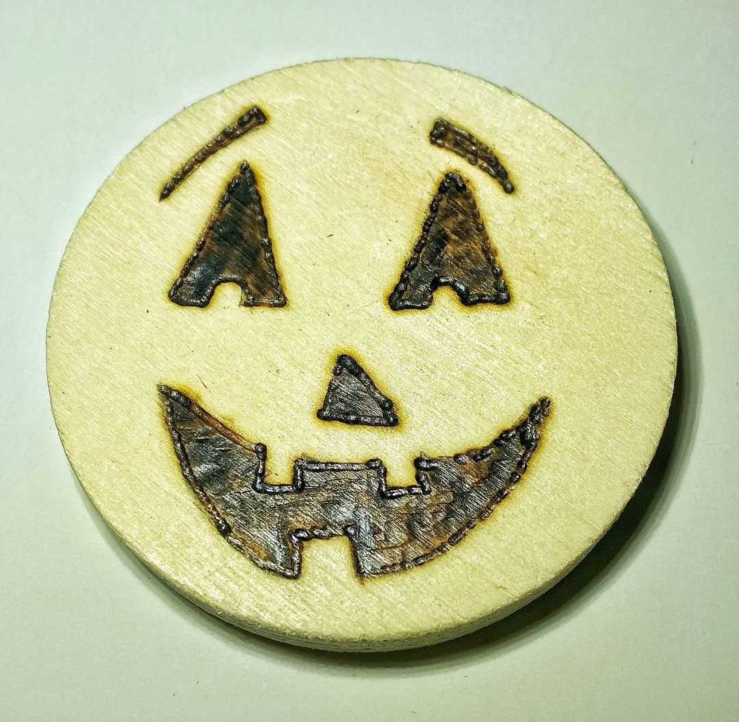 Wood Burned Jack O Lantern Magnets - Etsy