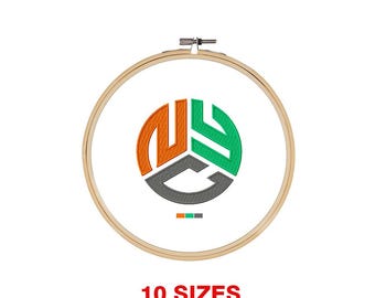 NEW YORK embroidery design, NY machine embroidery file