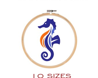SEEHORSE embroidery design. SEE OCEAN food machine embroidery file