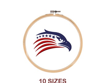 American Eagle Embroidery Design, Patriotic Team Logo (Digital Download)