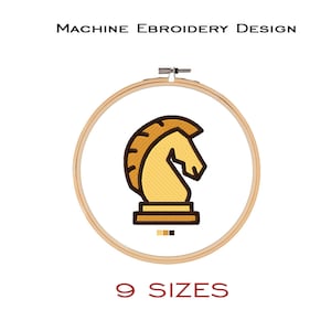 CHESS HORSE embroidery design. Shess figure machine embroidery file