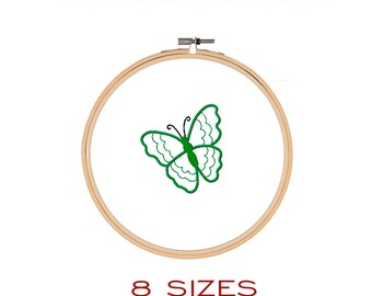 Butterfly Machine Embroidery Design (8 sizes) (dst, jef, hus, pec, pes, vip, xxx)