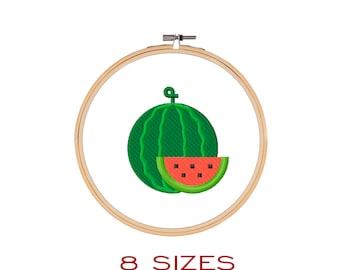 Diseño de bordado sandía. Archivo de bordado de máquina de melón