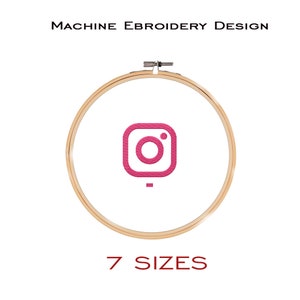 INSTAGRAM embroidery design. Insta machine embroidery file