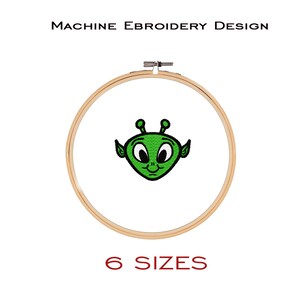 ALIEN HEAD embroidery. Alien embroidery. Newcomer embroidery