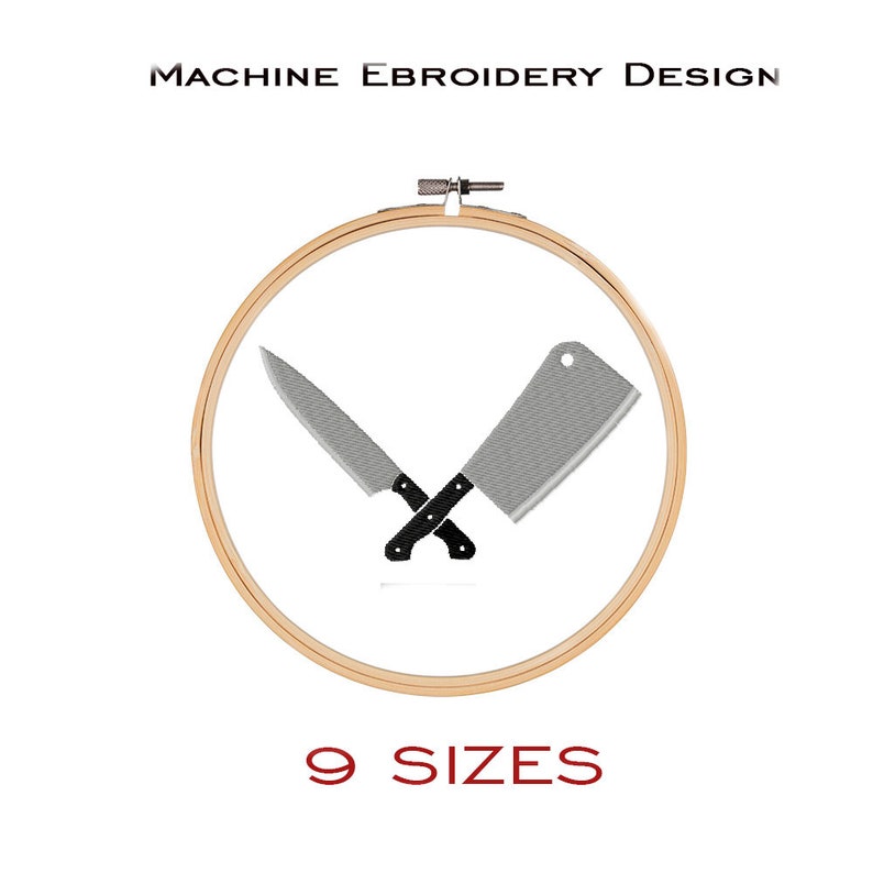 CHEF Knife Embroidery Design. COOK Knives Machine Embroidery File Etsy