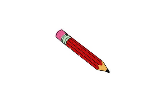 PENSIL embroidery design. Schools supplies embroidery. Pen embroidery