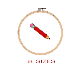 Pencil Embroidery Design, School Supplies (Digital Download)