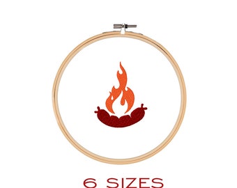 Fire Sausage Embroidery Design (Digital File)