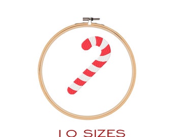 Candy Cane Christmas Machine Embroidery Design (Digital Download)