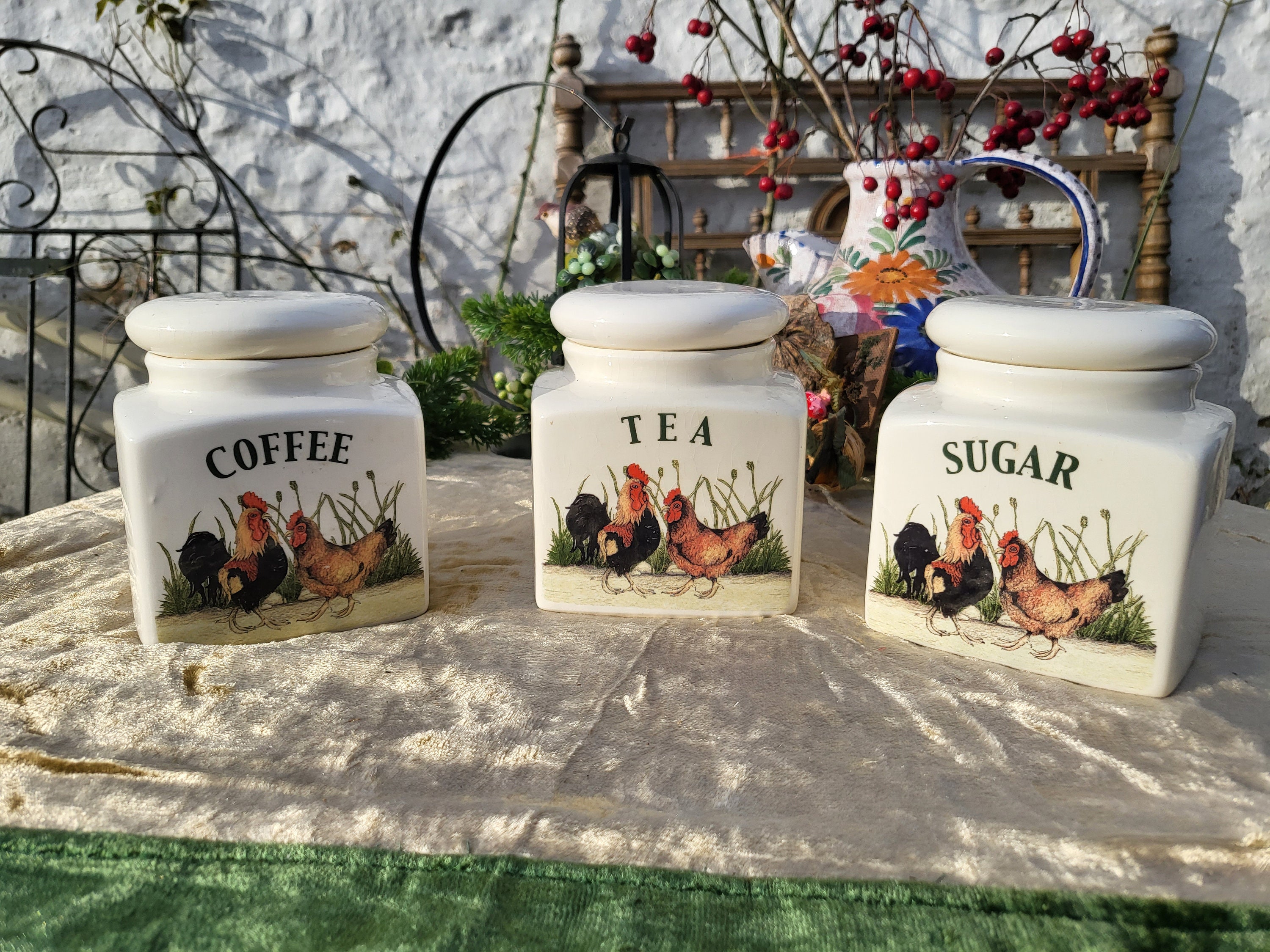 Farmyard tea best sale coffee sugar canisters