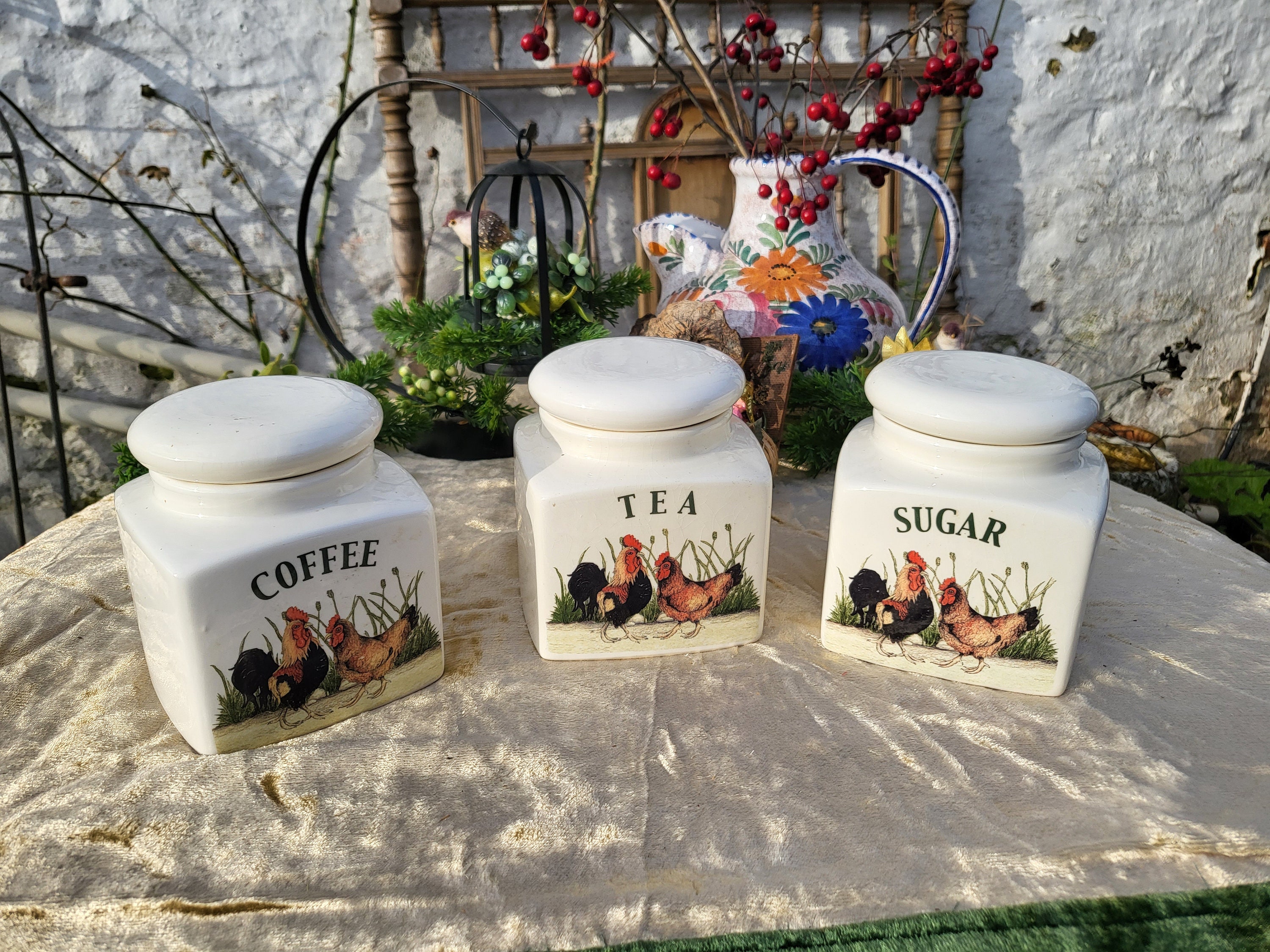 Farmyard tea sale coffee sugar canisters