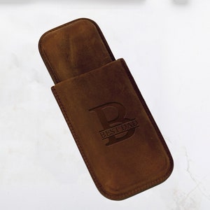 Personalized Leather Cigar Case, Leather Cigar Accessories, Leather Cigar Holder, Valentines Day Gift for Him, Gift for Dad, Gift for Him