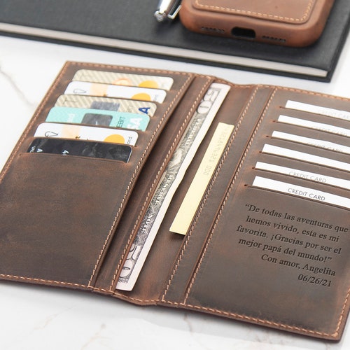 Mens Leather Wallet Personalized Men's Wallet Engraved - Etsy