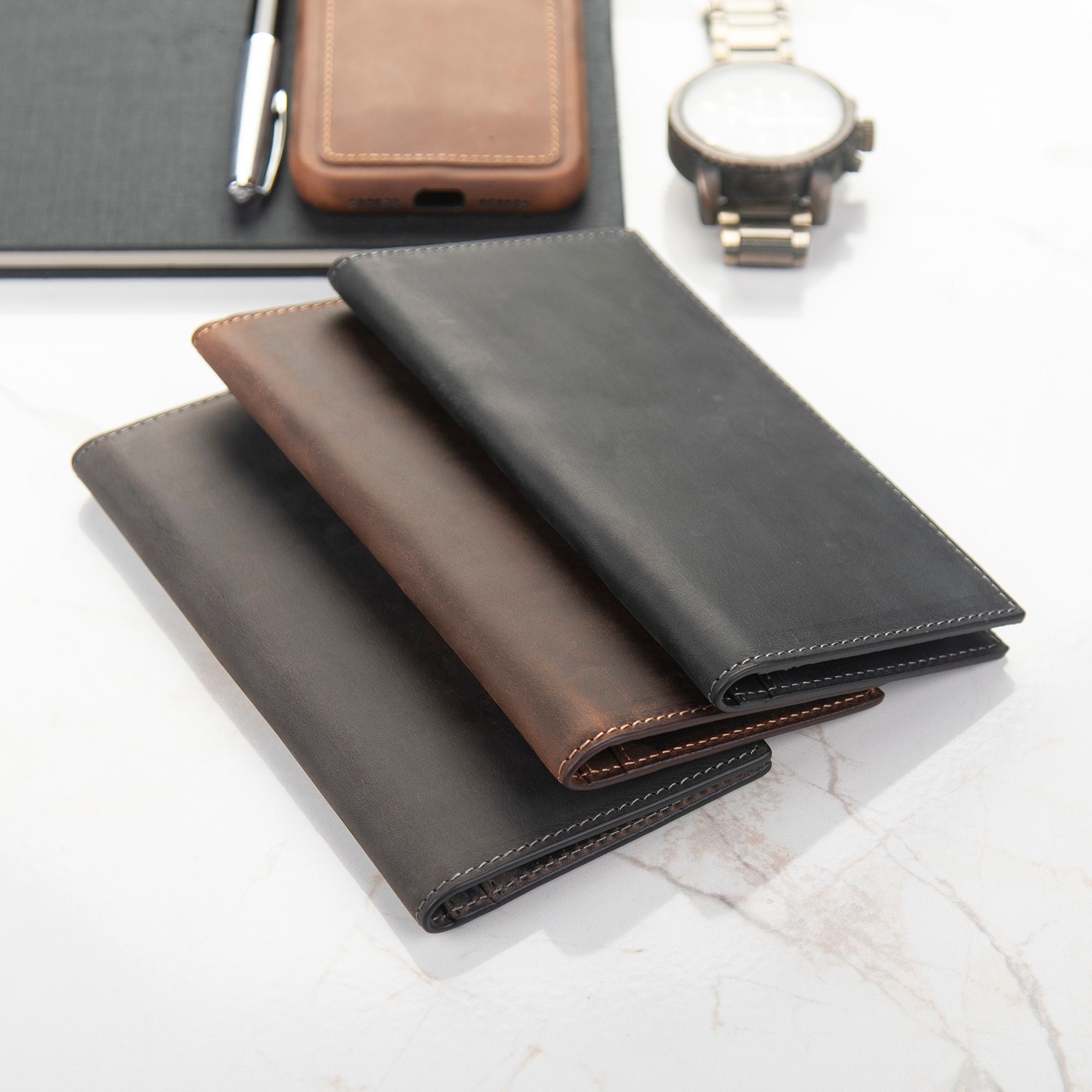 Long Wallets For Men - Tall Leather Wallet The Houstonian