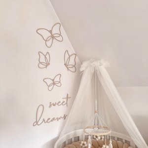 Holzspäne | Holzspäne | süße Träume | Schmetterlinge aus Holz | Babyparty-Geschenk | Holz Kinderzimmer | Wanddekoration|Laserschnitt