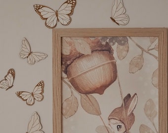 Holzschmetterlinge | Dekor aus Holz | Wanddekoration | Schmetterlinge Dekor | Babygirl |