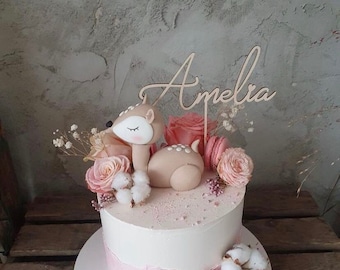 Personalisierte Namen Cake Topper | Wooden Cake Topper | Happy Birthday Cake Topper | Tortenstecker | Cake Topper Name Personalisiert