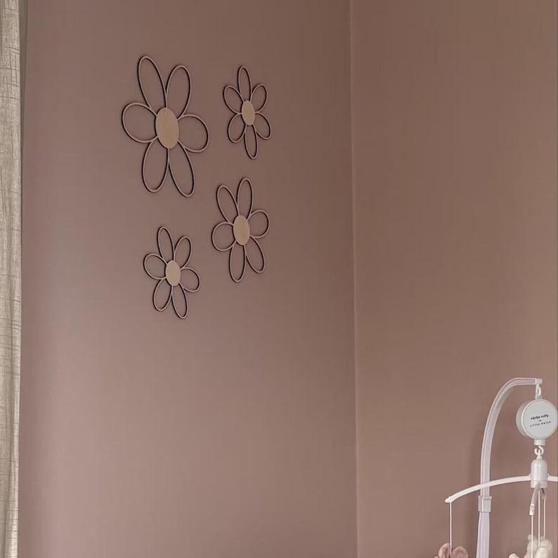 Wooden flowers,Blume Wanddeko Kinderzimme nursery wooden , wall script , wooden wall decoration , Kinderzimmer Dekoration , Wanddekoration image 2