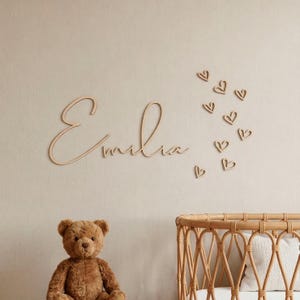 Personalized Wooden Name with Hearts – Nursery Decor, Baby Girl Gift