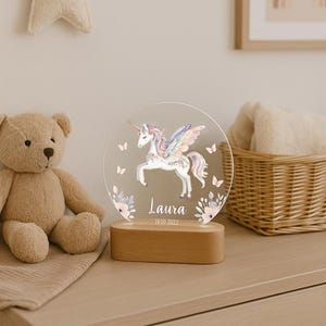 Personalized Unicorn Night Light • Custom Name Baby Lamp • Newborn Gift • Baby Girl Nursery Decor • Baby Shower Gift