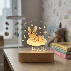 Nachtlicht personalisiert, Babygeschenk Geburt, Taufgeschenk, Geburtstagsgeschenk, Nachttischlampe, Lampe Kinderzimmer, Geschenk Eltern image 5