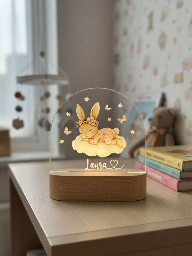 Nachtlicht personalisiert, Babygeschenk Geburt, Taufgeschenk, Geburtstagsgeschenk, Nachttischlampe, Lampe Kinderzimmer, Geschenk Eltern image 5