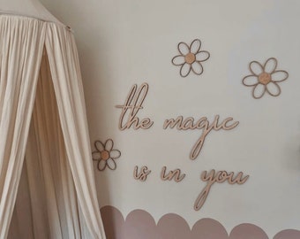 die Magie ist in dir Holzschild, Wandschild, Babyzimmer, Inschrift an der Wand, Babyzimmer Inschrift, Holz Inschrift, Kinderzimmer, Holzdeko,