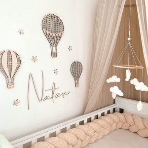 wooden hot air ballon with name