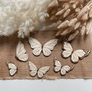 papillons en bois | décor en bois | Décoration murale | Décor papillons | Petite fille | image 4