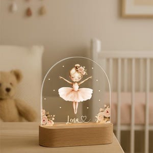 Personalized Ballerina Night Light with Name | Custom LED Nursery Lamp | Baby Girl Room Decor | Ballet Gift for Kids | Ballet Bedroom Decor