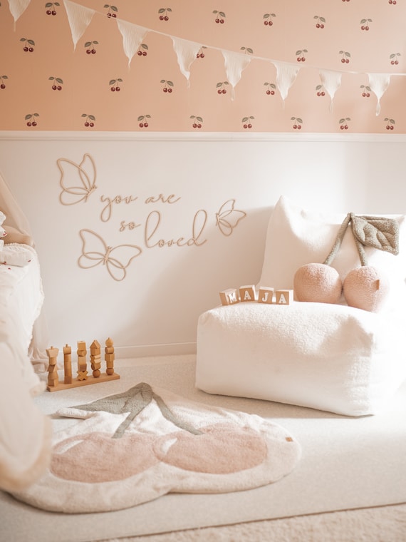 Minimalist Butterfly Set You Are So Loved Quote Wanddeko Papillons Déco Murale Bébé Chambre Fille Kinderzimmer Boho